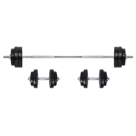Adjustable 65 kg Dumbbell & Barbell Set – Cast-Iron, Knurled Grip, 2-in-1 Strength Training Kit for Home Gym Workouts