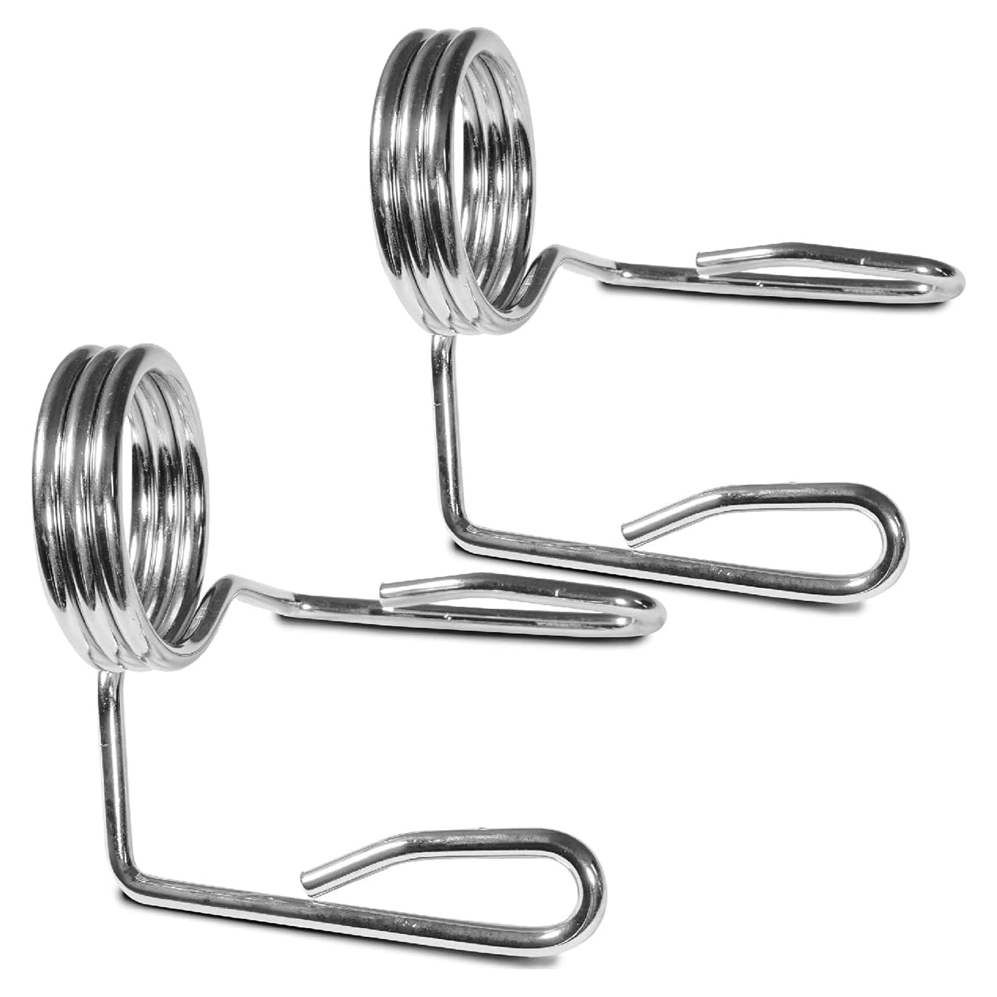 Chrome Olympic Spring Collars for 2" Bars (Pair) – Fast & Secure Barbell Clips for Weightlifting, CrossFit, and Strength Training in Any Gym Setting