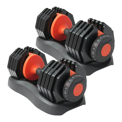 25kg Adjustable Dumbbell Set for Home – 10 Weights in 1 from 2.5kg to 25kg Each | Twist Dial System with Safety Lock | Space-Saving Strength Training Solution