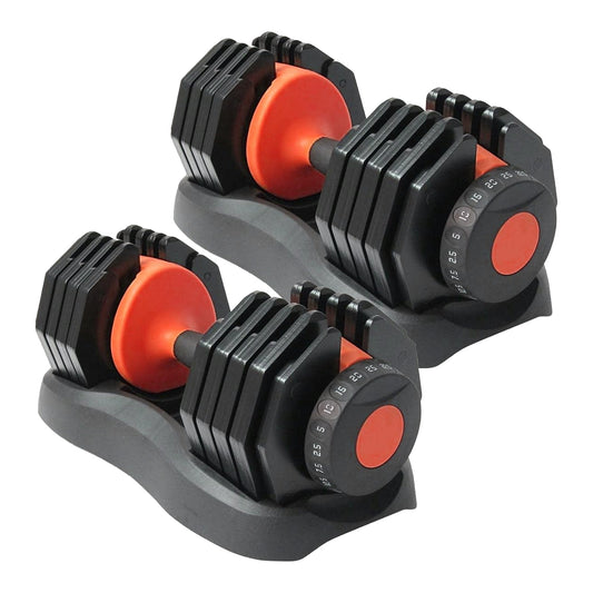 25kg Adjustable Dumbbell Set for Home – 10 Weights in 1 from 2.5kg to 25kg Each | Twist Dial System with Safety Lock | Space-Saving Strength Training Solution