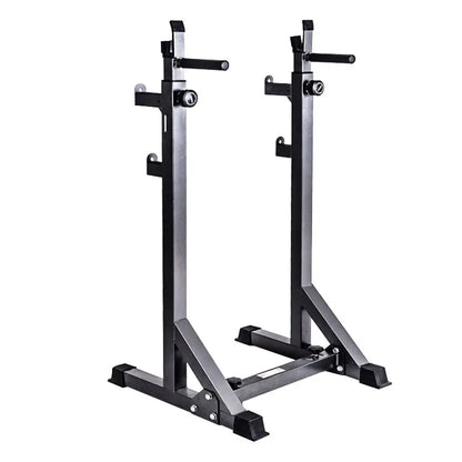 Adjustable Half Squat Rack with Dip Station, Spotters, 6ft/7ft Barbell & Tri-Grip Weight Plates – 200kg Capacity, Heavy-Duty Steel – Full Strength Setup for Home Gyms