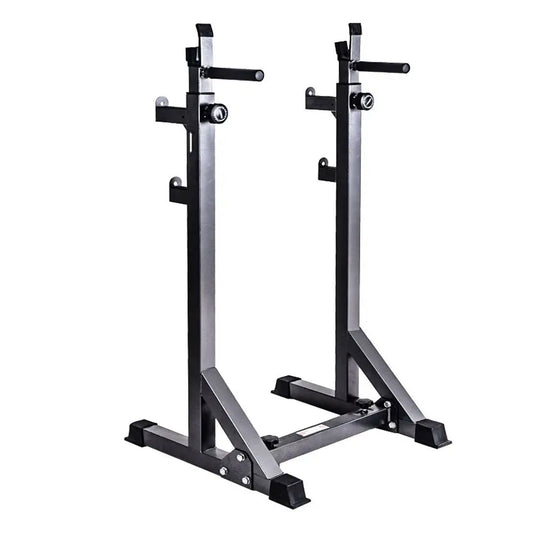 Adjustable Half Squat Rack with Dip Station, Spotters, 6ft/7ft Barbell & Tri-Grip Weight Plates – 200kg Capacity, Heavy-Duty Steel – Full Strength Setup for Home Gyms