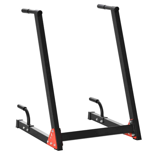 Heavy‑Duty Steel Dip Station Stand | Powder‑Coated Parallel Bars, Foam Handles | Triceps, Chest & Core Strength | Compact Home Gym