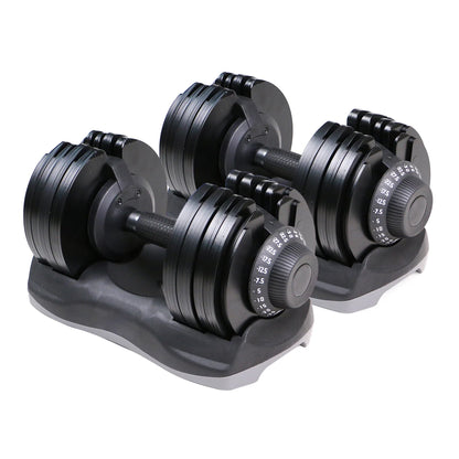 Adjustable Dumbbell Pair 5–32.5 kg – Ergonomic Grip, Rapid Weight Adjustment, Quiet Strength Training for Compact Home Gym Setups