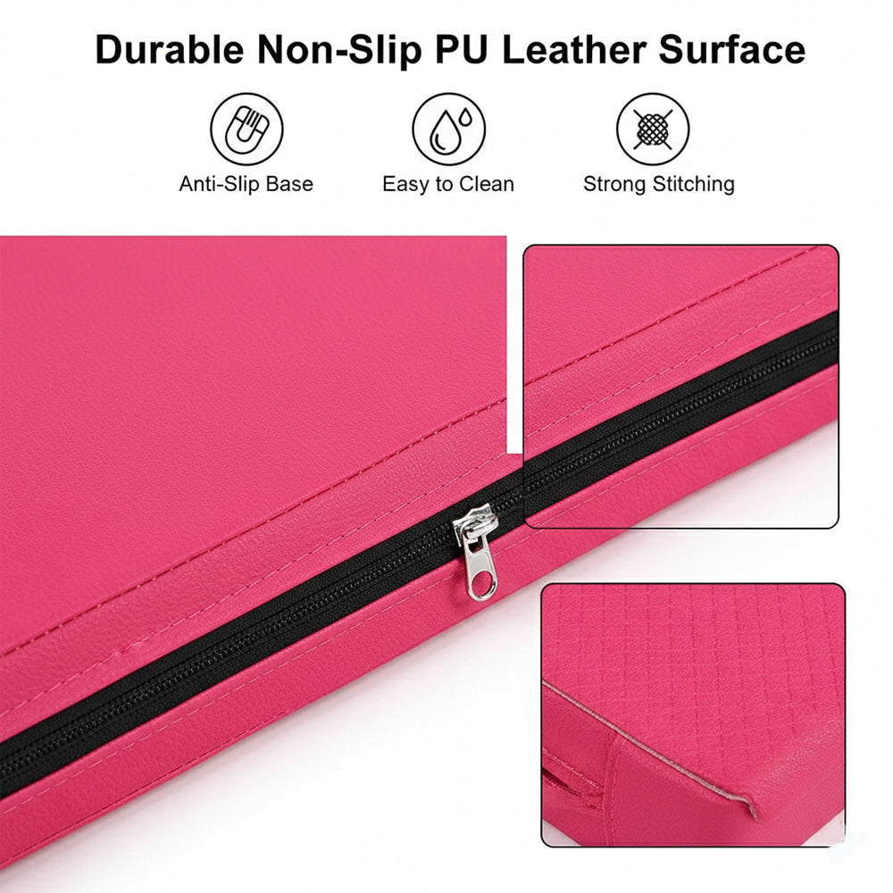 Tri-Fold Gymnastics Mat – 5cm Thick PU Leather, Non-Slip, Foldable Exercise Mat