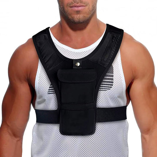Lightweight Reflective Running Hydration Vest with Phone Holder, Adjustable Neoprene Straps for Safe Jogging, High‑Vis Visibility for Home Fitness