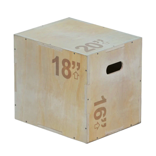 Multi Height 3-in-1 Wooden Plyo Jump Box, Anti‑Slip Texture, Plyometric Jump Box for Strength, Agility, and Home or Gym Training