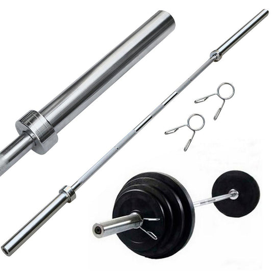 Premium Olympic Barbell 2” for Powerlifting & Strength Training –  4ft to 7ft Lengths, Smooth Sleeve Rotation, Includes Spring Collars, Home & Gym Compatible
