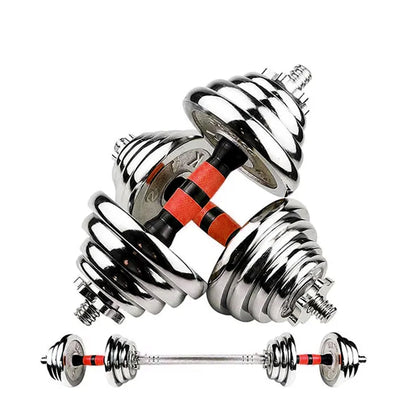 2-in-1 Steel Adjustable 20kg Dumbbell & Barbell Set – Durable Cast Iron Weights, Ideal for Strength Training and Home Gym Workouts