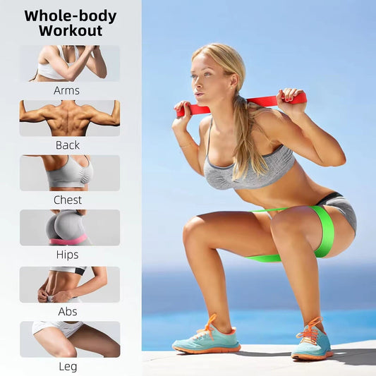 5‑Level Natural Latex Light Loop Resistance Band Set – Non‑Slip, Anti‑Roll, Portable for Home Fitness, Yoga & Strength