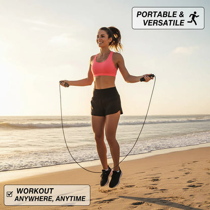 Adjustable Speed Skipping Rope for Men, Women & Kids – 118" Length, 360° Spin, Sweat-Resistant Handles – Ideal for Cardio, Agility & Endurance Training