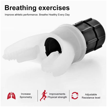 Portable Breath Trainer | Medical Grade Silicone & ABS | Adjustable Resistance Lung Exerciser for Stamina, Respiratory Therapy & Mucus Clearing | Compact Home & Travel Device