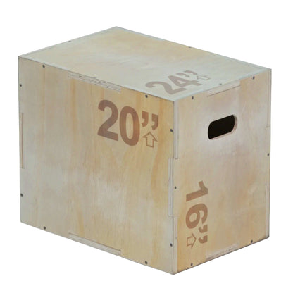 Multi Height 3-in-1 Wooden Plyo Jump Box, Anti‑Slip Texture, Plyometric Jump Box for Strength, Agility, and Home or Gym Training