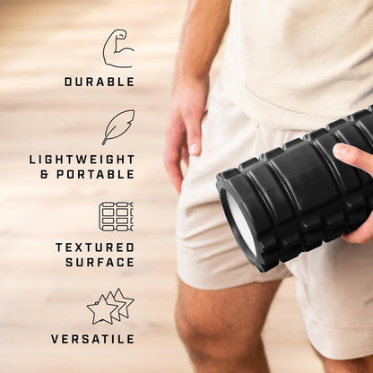 Lightweight EVA Foam Roller – High‑Density Grid Massage Roller for Deep Tissue Recovery & Flexibility – Portable Home Gym Muscle Therapy