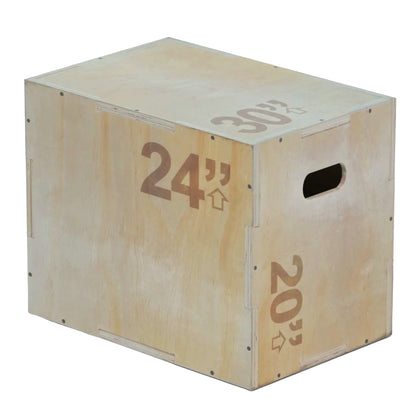 Multi Height 3-in-1 Wooden Plyo Jump Box, Anti‑Slip Texture, Plyometric Jump Box for Strength, Agility, and Home or Gym Training