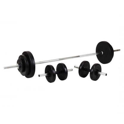 Adjustable 65 kg Dumbbell & Barbell Set – Cast-Iron, Knurled Grip, 2-in-1 Strength Training Kit for Home Gym Workouts