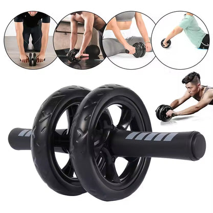 Double Wheel Ab Roller with Ergonomic Foam Handles & Thick Knee Pad for Core Training – Stable, Smooth, and Effective Home Gym Fitness Equipment