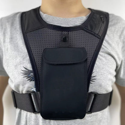 Lightweight Reflective Running Hydration Vest with Phone Holder, Adjustable Neoprene Straps for Safe Jogging, High‑Vis Visibility for Home Fitness