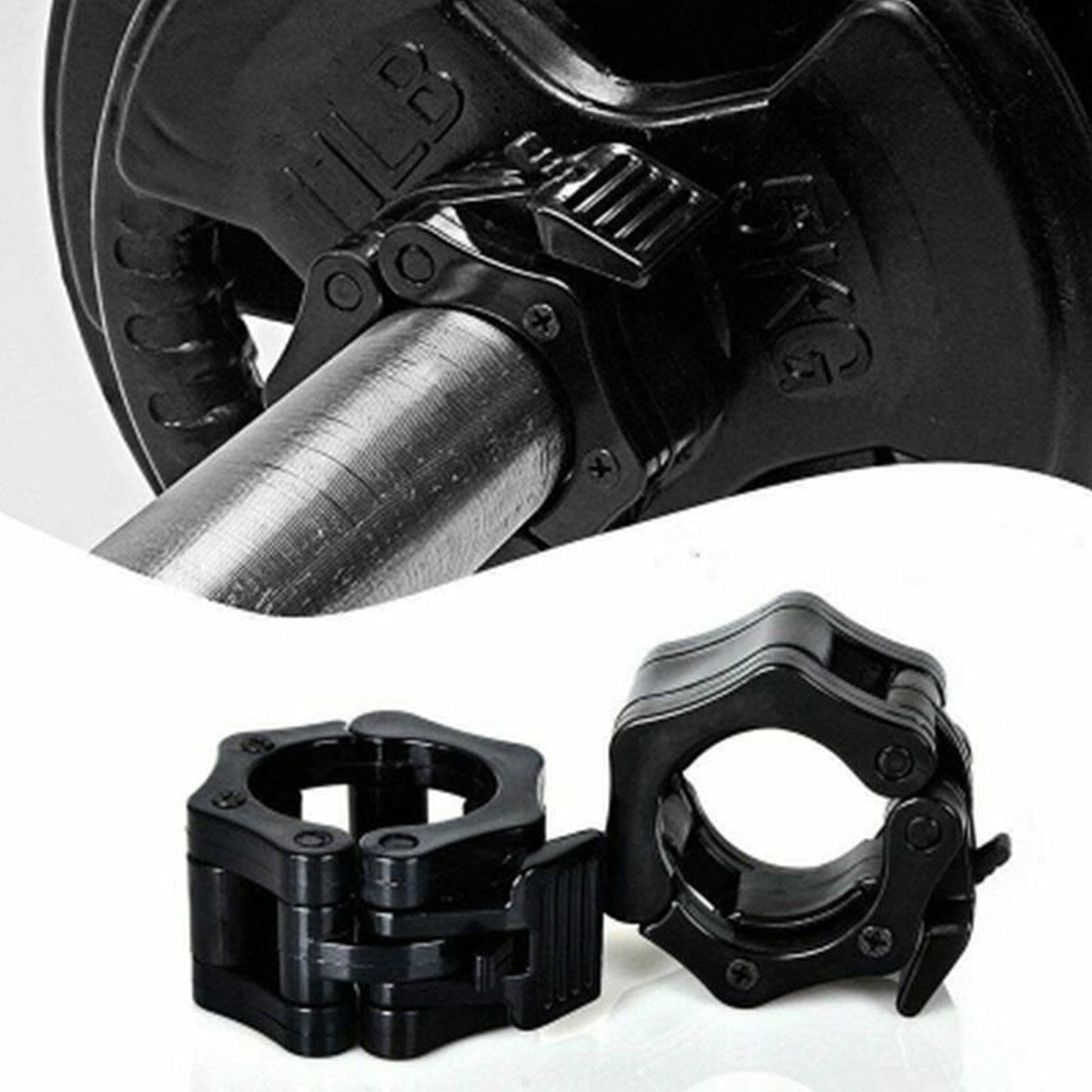 Secure & Durable Olympic Barbell Clips – Quick Lock 2-Inch Bar Collars for Safe Lifting, Heavy Duty ABS, Pro-Grade, Portable, Ideal for All Strength Training