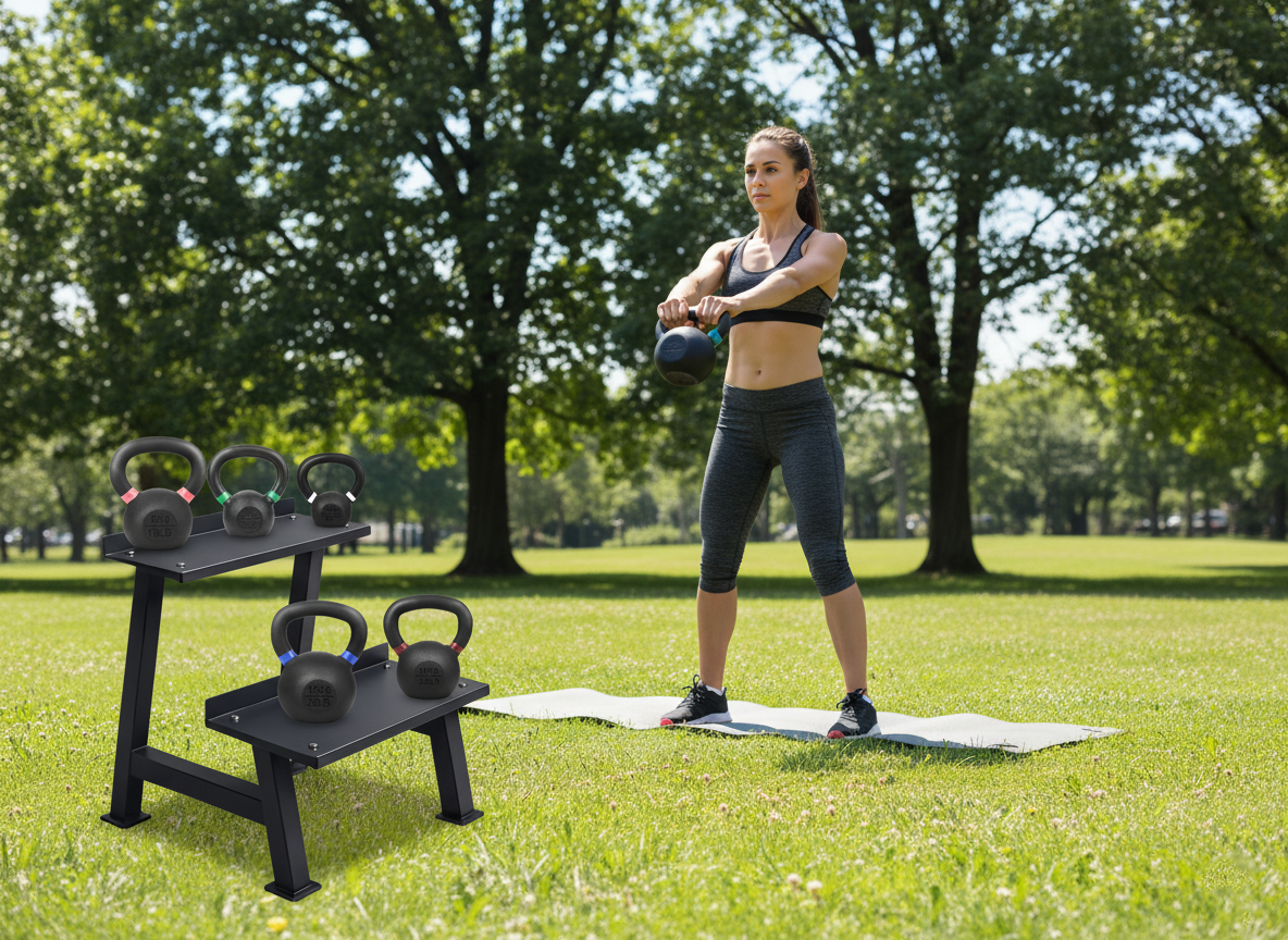 Commercial Kettlebell Storage Rack – Heavy-Duty Steel Weight Organizer for Kettlebells