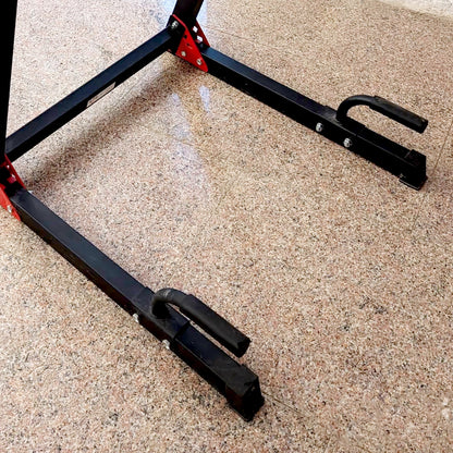 Heavy‑Duty Steel Dip Station Stand | Powder‑Coated Parallel Bars, Foam Handles | Triceps, Chest & Core Strength | Compact Home Gym