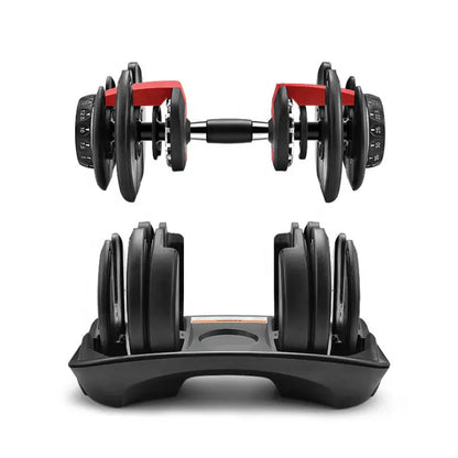 40kg (17-in-1) Adjustable Dumbbell with Smart Dial | Compact Adjustable Weight System for Home Gym | Heavy-Duty Strength Training | Optional Bench & Stand