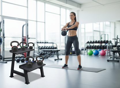 Commercial Kettlebell Storage Rack – Heavy-Duty Steel Weight Organizer for Kettlebells