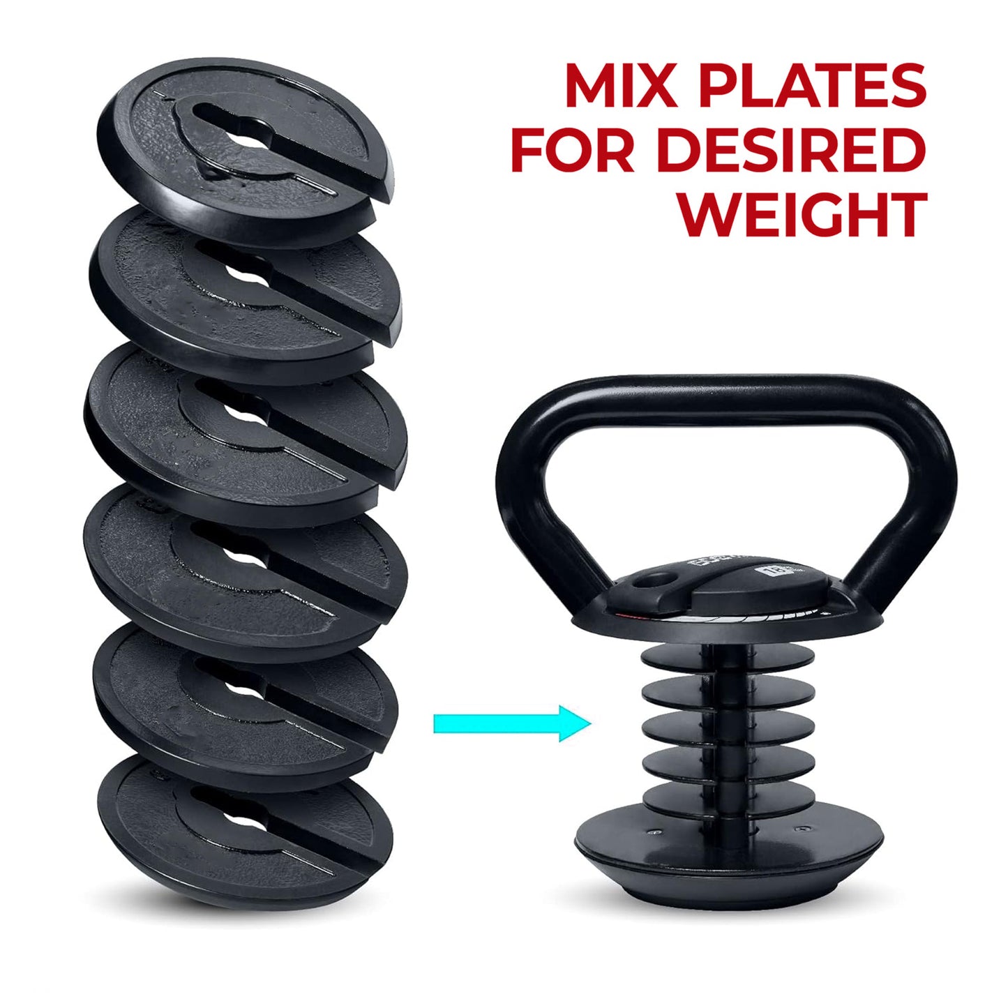 7-in-1 Adjustable Kettlebell Weight Set, 3.4kg–18kg – Heavy-Duty Quick Lock Kettle Bell for Full Body Strength & Fat Loss – Home Gym Fitness Equipment