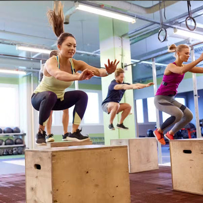 Multi Height 3-in-1 Wooden Plyo Jump Box, Anti‑Slip Texture, Plyometric Jump Box for Strength, Agility, and Home or Gym Training