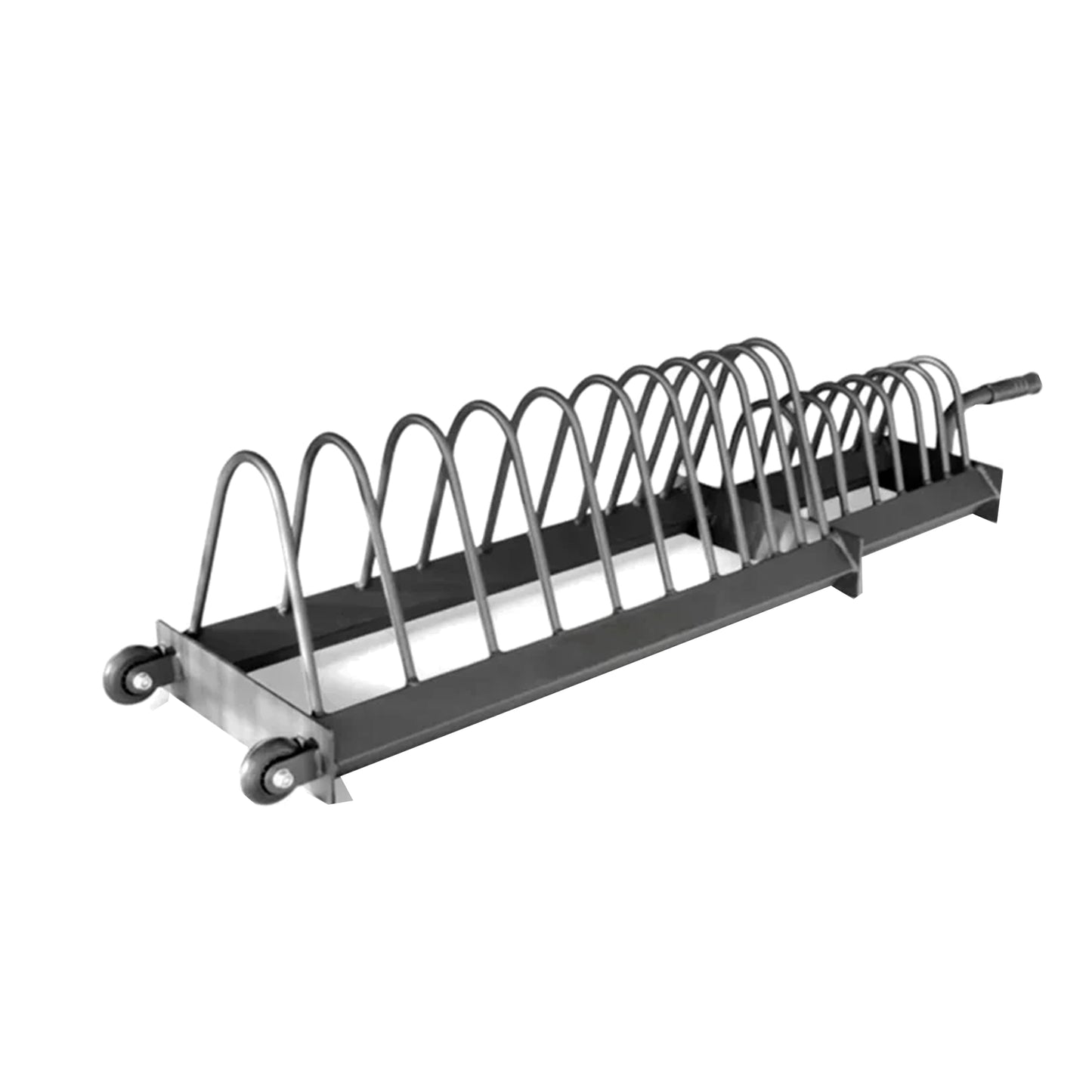Portable Horizontal Weight Plate Rack with Wheels, Heavy-Duty Steel Plate & Barbell Storage Cart