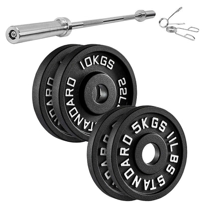 Durable Cast Iron Weight Plates for Home & Commercial Gyms – Standard 2" Hole for Olympic Barbells, Compact Design for Powerlifting, Bodybuilding & Full-Body Strength Training
