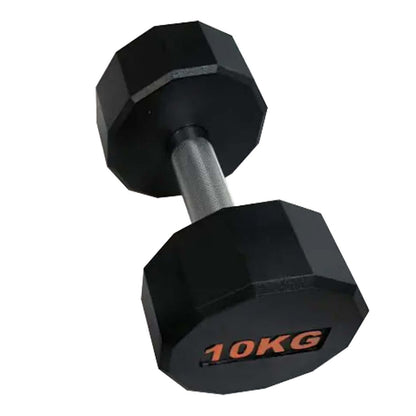 Round Hex Dumbbells with Anti-Roll Design – Rubber Coated Weights for Safe, Quiet Workouts with Ergonomic Grip | Available in Singles, Pairs & Full Sets