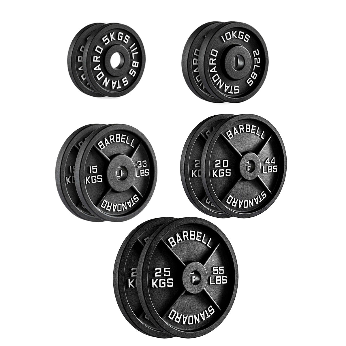 Durable Cast Iron Weight Plates for Home & Commercial Gyms – Standard 2" Hole for Olympic Barbells, Compact Design for Powerlifting, Bodybuilding & Full-Body Strength Training