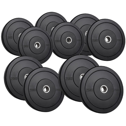 Durable Olympic Rubber Bumper Plates – Heavy Duty 2" Weight Plates for Strength Training, CrossFit & Lifting | Low Bounce, Floor Safe Design in Singles, Pairs & Sets