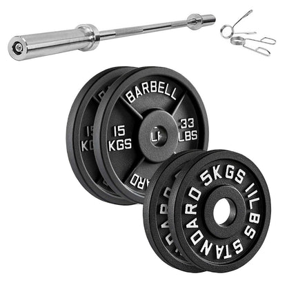 Durable Cast Iron Weight Plates for Home & Commercial Gyms – Standard 2" Hole for Olympic Barbells, Compact Design for Powerlifting, Bodybuilding & Full-Body Strength Training