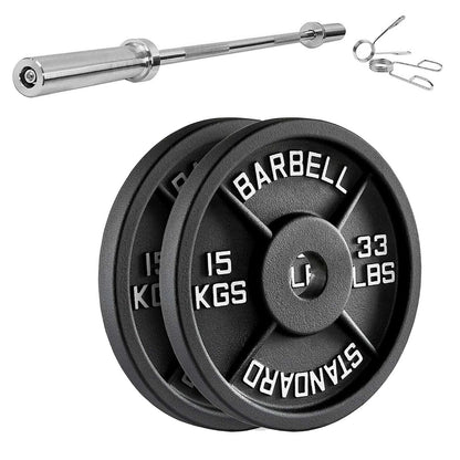 Durable Cast Iron Weight Plates for Home & Commercial Gyms – Standard 2" Hole for Olympic Barbells, Compact Design for Powerlifting, Bodybuilding & Full-Body Strength Training
