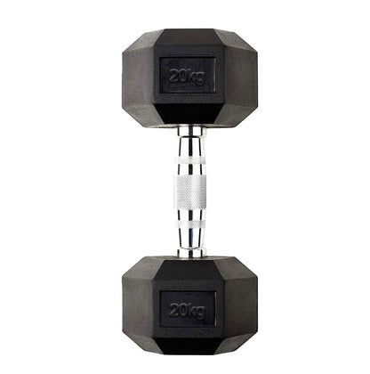 Hex Dumbbells 2.5kg–60kg Pairs & Sets – Rubber-Coated Anti-Roll Weights with Knurled Steel Grip – Strength Training Dumbbell Set for Home Gym or Studio