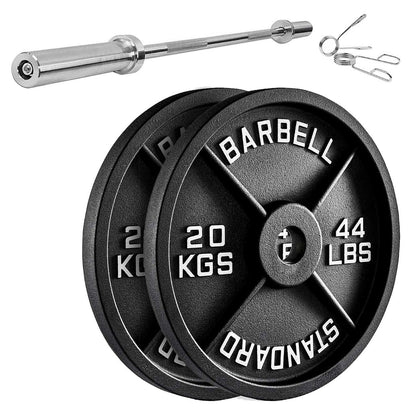 Durable Cast Iron Weight Plates for Home & Commercial Gyms – Standard 2" Hole for Olympic Barbells, Compact Design for Powerlifting, Bodybuilding & Full-Body Strength Training
