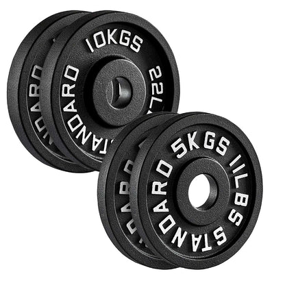 Durable Cast Iron Weight Plates for Home & Commercial Gyms – Standard 2" Hole for Olympic Barbells, Compact Design for Powerlifting, Bodybuilding & Full-Body Strength Training