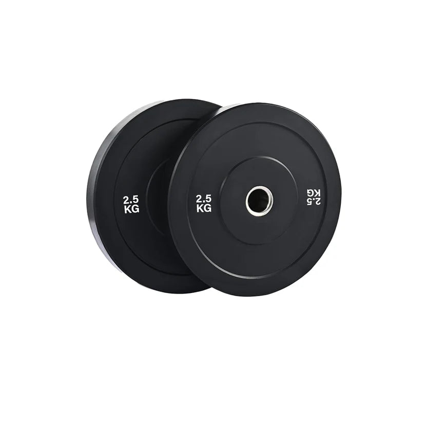 Durable Olympic Rubber Bumper Plates – Heavy Duty 2" Weight Plates for Strength Training, CrossFit & Lifting | Low Bounce, Floor Safe Design in Singles, Pairs & Sets