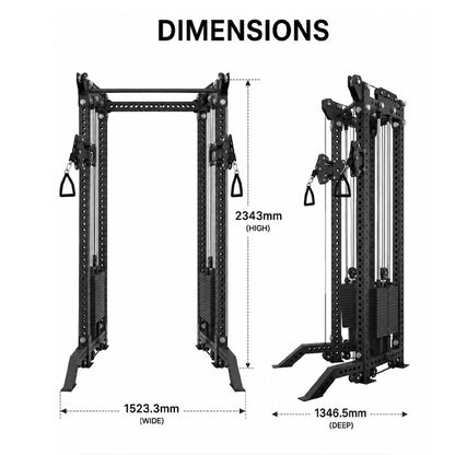Multi Exercise Cable Rack for Squat, Press, Row & Pulldown Training
