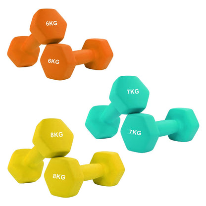 Neoprene Hex Dumbbells – Non-Slip Anti Roll Weights with Soft Grip | Available in Singles, Pairs & Full Sets | Ideal for Home Workouts & Gym Training