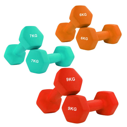 Neoprene Hex Dumbbells – Non-Slip Anti Roll Weights with Soft Grip | Available in Singles, Pairs & Full Sets | Ideal for Home Workouts & Gym Training