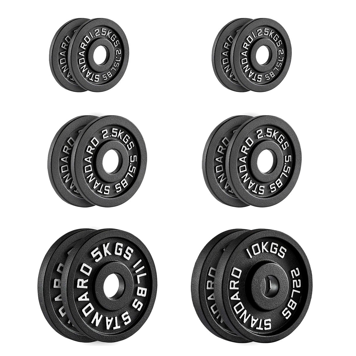 Durable Cast Iron Weight Plates for Home & Commercial Gyms – Standard 2" Hole for Olympic Barbells, Compact Design for Powerlifting, Bodybuilding & Full-Body Strength Training