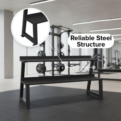 Heavy-Duty 2-Tier Kettlebell Storage Rack – Steel Weight Organizer for Kettlebells