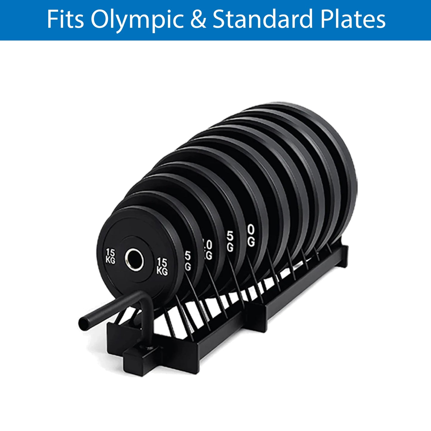 Portable Horizontal Weight Plate Rack with Wheels, Heavy-Duty Steel Plate & Barbell Storage Cart