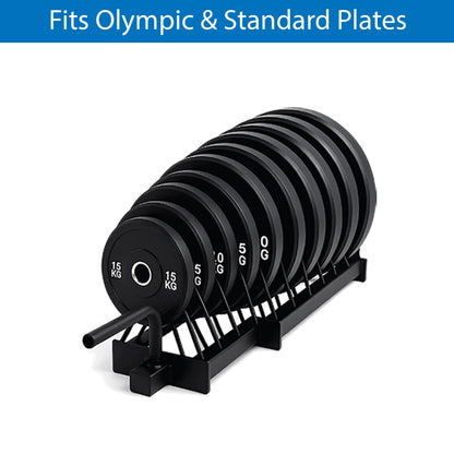 Portable Horizontal Weight Plate Rack with Wheels, Heavy-Duty Steel Plate & Barbell Storage Cart