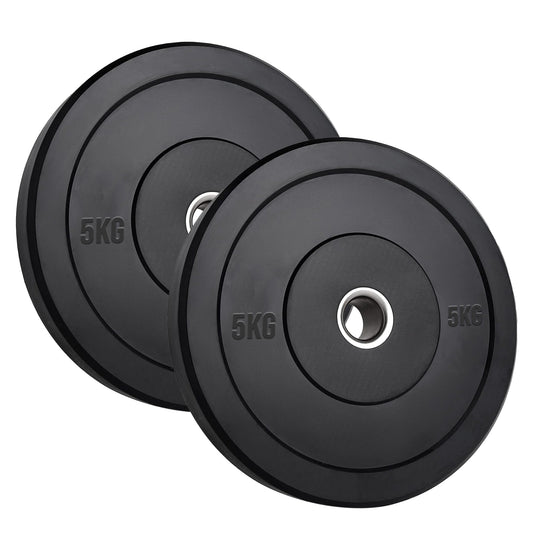 Durable Olympic Rubber Bumper Plates – Heavy Duty 2" Weight Plates for Strength Training, CrossFit & Lifting | Low Bounce, Floor Safe Design in Singles, Pairs & Sets