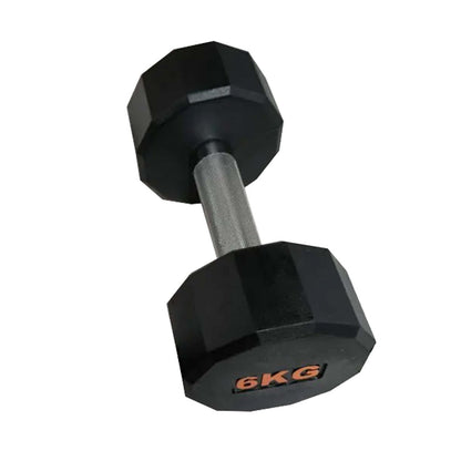 Round Hex Dumbbells with Anti-Roll Design – Rubber Coated Weights for Safe, Quiet Workouts with Ergonomic Grip | Available in Singles, Pairs & Full Sets