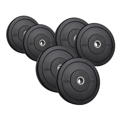 Durable Olympic Rubber Bumper Plates – Heavy Duty 2" Weight Plates for Strength Training, CrossFit & Lifting | Low Bounce, Floor Safe Design in Singles, Pairs & Sets